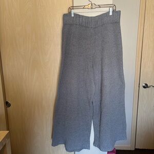 Skims 2X/3X Cozy Knit Wide Leg Fuzzy Sherpa Pant Smoke Gray Sweatpant Teddy Bear